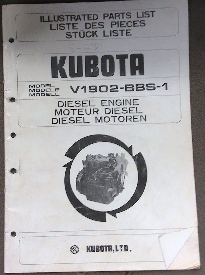 KUBOTA V1902-BBS-1 PARTS LIST - $9.99