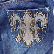 Sacred Cult Jeans Men’s Size 36 Denim Blue Biker Punk Relaxed Embellished Pocket - £27.14 GBP