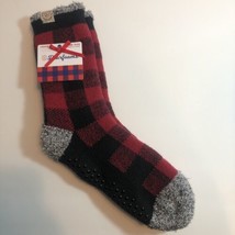 Dearfoams Womens Crew Heat Socks Cozy Comfort Red Black Size 4-10 NEW Non-slip - £8.89 GBP