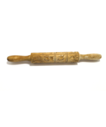 Rolling Pin Cookie Mold Flower Spring Designs Carved Wood Owl Birds Cat ... - $71.14 CAD