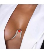 Red Heart Bra Chain Body Jewellery Women Crystal Bracket Chest Beach Fas... - £11.96 GBP
