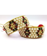 TRADITIONAL CUFF BRACELET PUNCHI GOLD &amp; COLOR BEADS STRUNG IN CHORD INDIA - $304.26 CAD