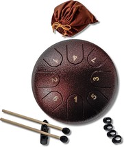 8 Note 6 Inch Beginner Steel Tongue Percussion Drum Set With Mallets, Finger - £34.36 GBP