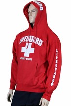 Lifeguard Jersey Shore NJ Life Guard Sweatshirt Red New Jersey Beach Swi... - $39.99