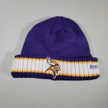 Minnesota Vikings Hat NFL Reebok Cuffless Knit Hat Beanie Winter Cap - £10.12 GBP