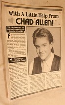 Chad Allen Vintage Teen Magazine 2 Page Article With A Little Help From - £10.08 GBP