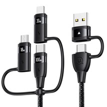 100W Usb C Multi Charging Cable, Usams 4Ft 5-In-1 5A Fast Sync Charger Adapter N - £29.89 GBP