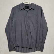 BKE Men’s Dress Shirt Size XLarge Gray Striped  Slim Fit Button Down Long Sleeve - £13.19 GBP