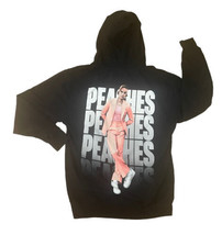Justin Bieber PEACHES Black Hoodie Hooded Sweatshirt Official Justice Unisex L - £35.17 GBP
