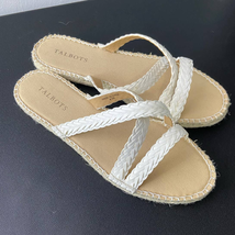 Talbots Illyssa Braided Espadrilles Slip On Sandals Womens 8.5M White US - £16.35 GBP