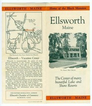 Ellsworth Maine Brochure 1930&#39;s Black Mansion Rock Falls - £19.45 GBP