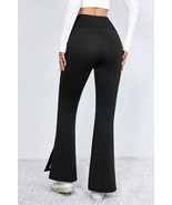 Black Thermal Lined Split Flare Leg Pants - €26,21 EUR