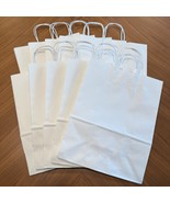 20x ULINE Paper Bags w. Handles Party Shopping Gift Bags Bulk White Pape... - $17.81