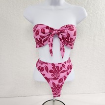 Bikini Strapless Two-piece Women&#39;s Pink Floral Large - £15.57 GBP