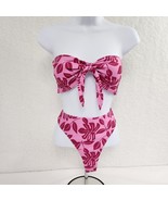 Bikini Strapless Two-piece Women&#39;s Pink Floral Large - £15.56 GBP