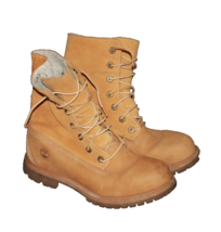 Timberland Boots Women&#39;s Size 7.5 Wheat Nubuck Leather Mid Calf Lace Up ... - £27.25 GBP