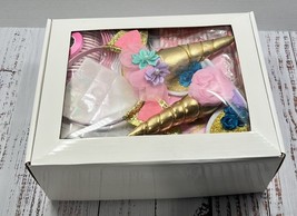 Unicorn Pink Gold Glitter Themed Party Supply Set Serves 16 Guests - £9.97 GBP