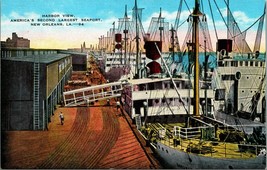 Harbor View Seaport Ships New Orleans LA Louisiana UNP Linen Postcard E11 - £3.08 GBP