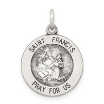 Silver Antiqued Saint Francis Medal QC5723 - $720.89 MXN