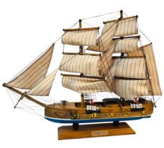 HURRICANE Model Sail Ship Clipper Vessel~Fabric Rigging 14”x16” TALL SHIPS - $922.54 MXN