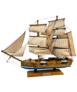 HURRICANE Model Sail Ship Clipper Vessel~Fabric Rigging 14”x16” TALL SHIPS - $49.45