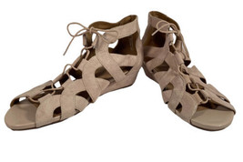 Women’s Clarks Artisan Parram Lux Nude Suede Gladiator Lace Up Sandals S... - $33.74