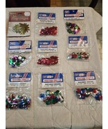 Westrim Crafts Cupped &amp; Washable Sequins Assorted Sizes &amp; Colors 9 Pkgs NOS - $18.99