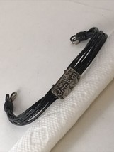 Leather 10 Strand Bracelet &amp; 925 Sterling &quot;dream&quot; Clip &amp; Clasp 8&quot; Length - $24.70