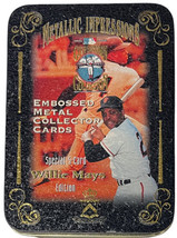 Willie Mays 1995 Metallic Impressions Cooperstown 5- Metal Card Set in Tin- NEW - £15.58 GBP