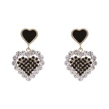 Crystal Love Heart Dangle Drop Earrings for Women - £8.01 GBP