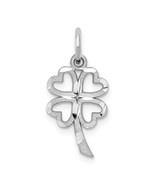10K White Gold 4 Leaf Clover Charm Good Luck Lucky Jewerly 20mm x 10mm - £26.00 GBP