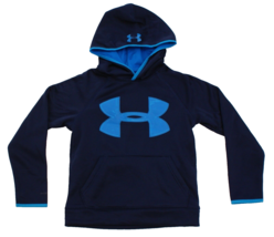 Under Armour Storm Little Boy&#39;s YXS  Size 7 Blue Logo Hoodie Water Repel... - $44.54