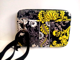 Vera Bradley black yellow Laptop Computer Hard Shell Carry Bag With Strap - £22.15 GBP