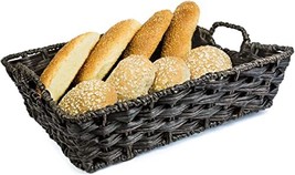 KOVOT Set of 2 Rectangular Poly-Wicker Serving Tray with Handles for Bread, Brea - £16.06 GBP