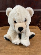 Wild Republic White Polar Bear Black Feet Sitting White Bear Plush Stuffed - £11.57 GBP