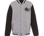NHL San Jose Sharks Reversible Full Snap Fleece Jacket JH Design Front L... - £95.91 GBP