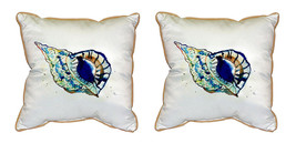 Pair of Betsy Drake Betsy’s Shell Large Pillows 18 Inch X 18 Inch - £70.08 GBP