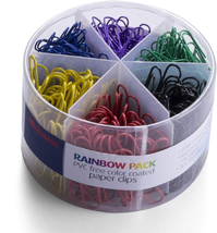 Officemate PVC Free Color Coated Paper Clips, 450 per Tub Office Paper Clamp (97 - £8.93 GBP