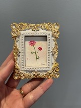 Framed Original Hand painted Miniature Watercolor Painting of a Red Carn... - $25.74