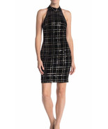 NWT Women&#39;s Alexia Admor Black Velvet Sequin Check Sheath Dress Sz XL - €44,42 EUR