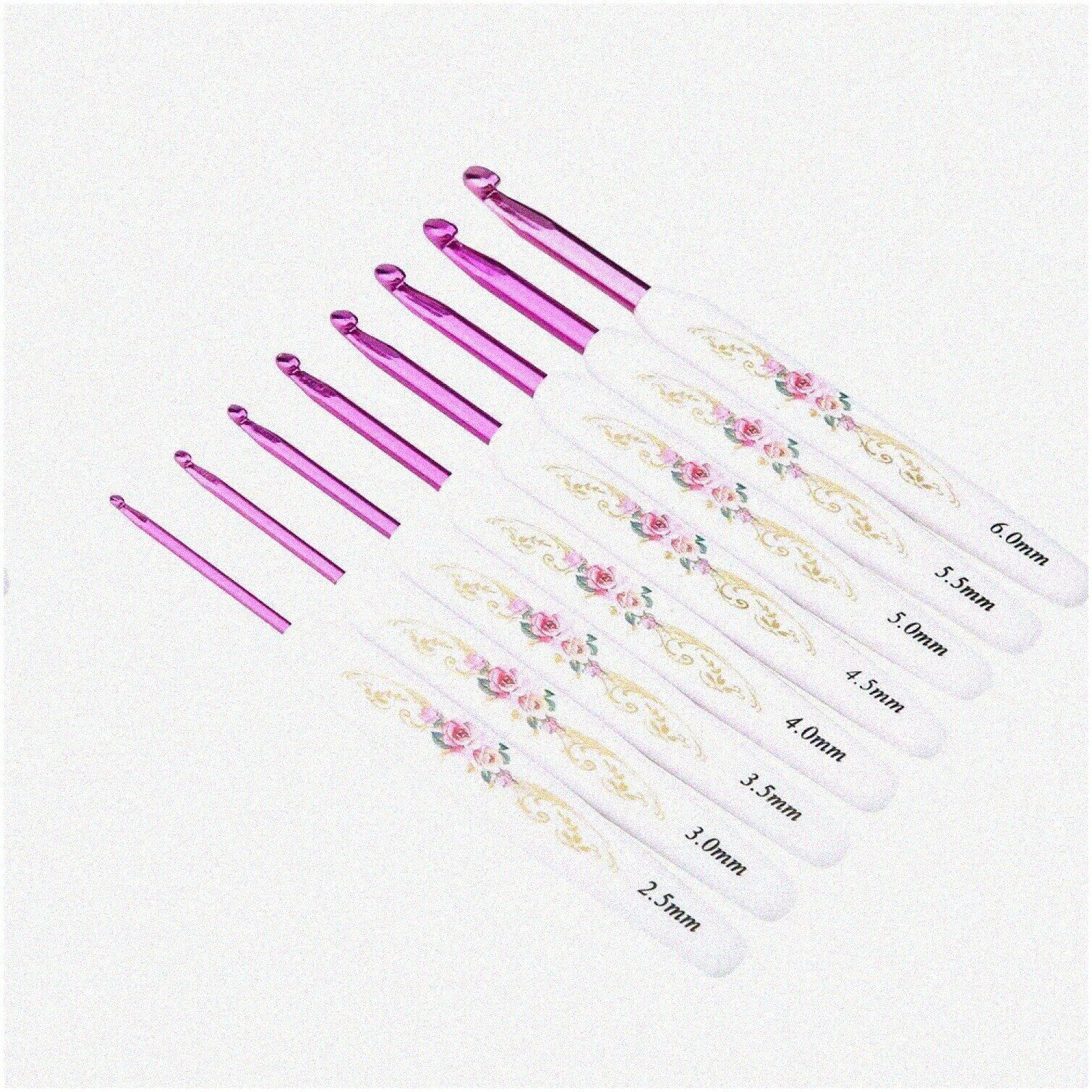 FloralEase Crochet Kit: 8PCS Ergonomic Aluminum Hooks for Arthritis &amp; Be... - $27.67