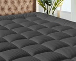 The Queen Size, Dark Grey, Quilted Fitted Queen Mattress Pad Is A Breath... - £36.92 GBP