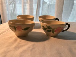 4 Vintage Franciscan Desert Rose Tea Cups 2 1/4&quot; H - £13.36 GBP