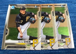 Lot of 3 2021 Bowman 1st Draft Chrome Po-Yu Chen BCP-223 Pirates Rookie ... - £1.15 GBP