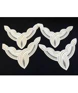 VTG lot of 4 pc 7.25&quot;x 9&quot; White color Lace Trim Applique Patch collar - $17.82