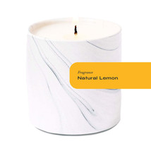 Citrus Elegance: Handcrafted Lemon Marble Candle 6oz - $45.06