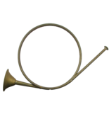 Vintage Brass French Horn Decoration Rustic Holiday Christmas Farmhouse 12” - $14.83
