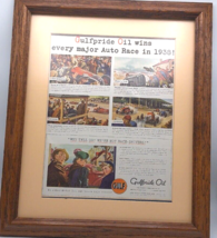 Gulf Oil 1939 Saturday Evening Post Framed Newspaper COA Texas Estate Gift - $73.92