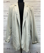 Lane Bryant Cream Suit Jacket Blazer Coat Open Drape W/ Shoulder Pads Si... - $512.96 MXN