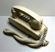 Premier HAC 2554 Push Button Wall Telephone Beige Corded - $11.33